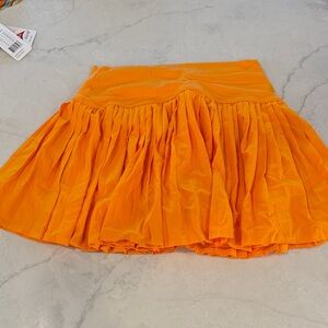 Aerie Bright Orange A-Line Skirt